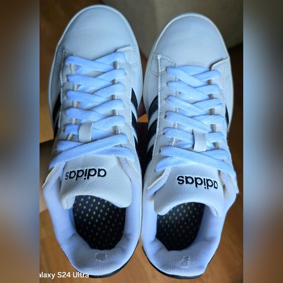 Adidas Grand Court 2.0 White Leather Women's Casual Shoes, Sz 6.5 - Picture 6 of 8